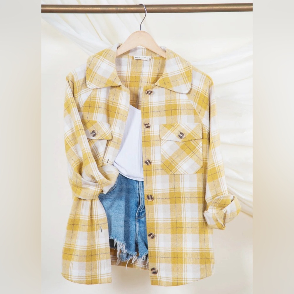 ❌SOLD❌ 
New In Plaid Checked Collared Button Down Jacket